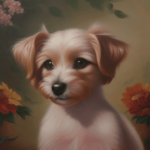 Painterly dog image used as a style reference
