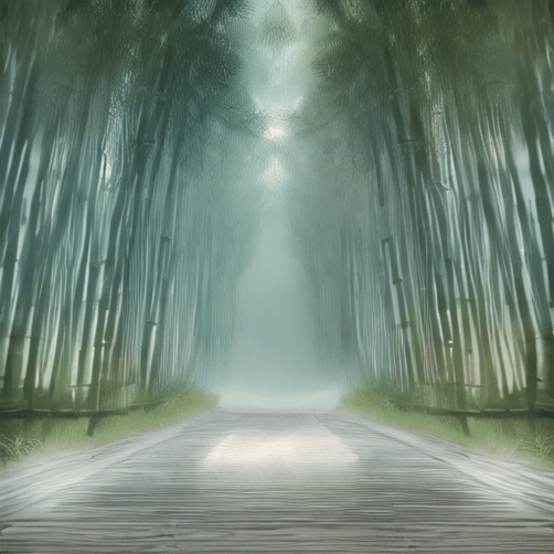 Atmospheric forest road image used as a style reference