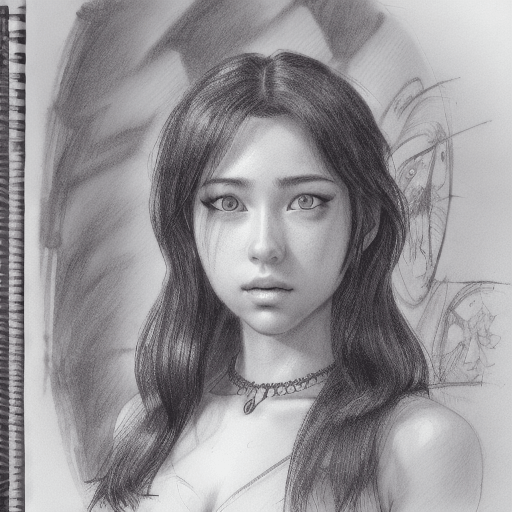 Stylized generated video of a girl