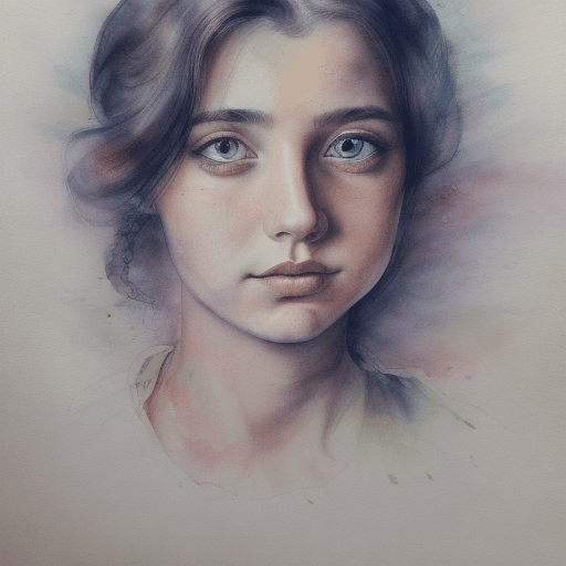 Watercolor stylized generated video of a girl